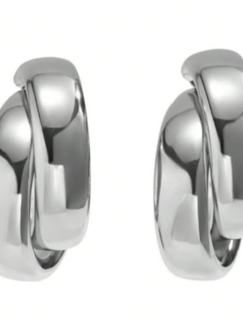14K Gold Plated Chunky Hoop Earrings Double Layer Statement Women Jewelry